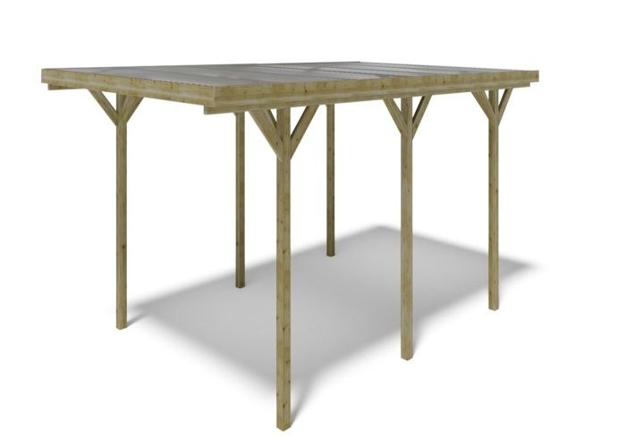 Carport, abri de voiture 3,04x5,12 m - 15,57 m2 - couverture PVC&nbsp;