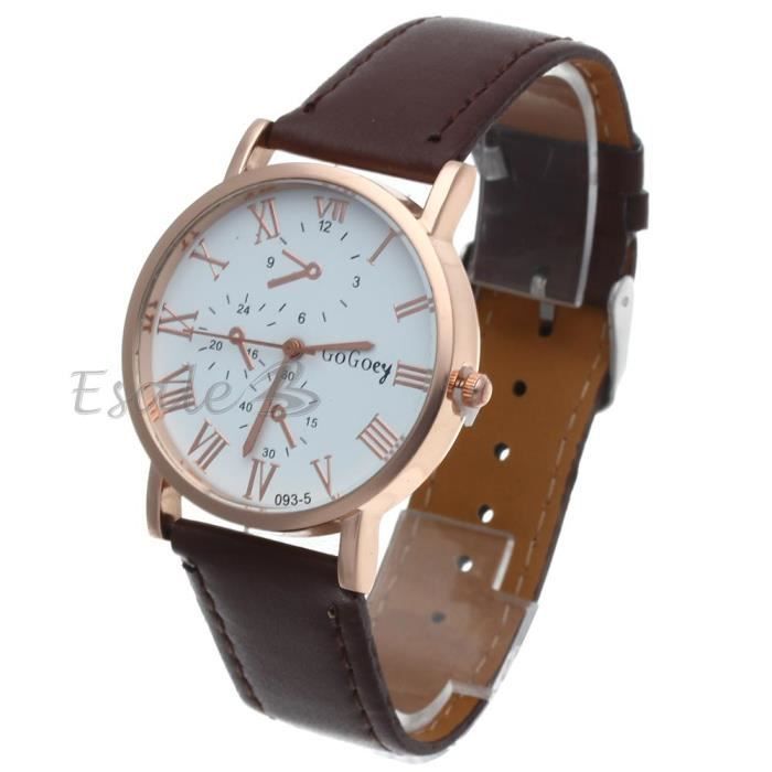 OLEVS Montre pour homme en acier inoxydable avec chiffres romains