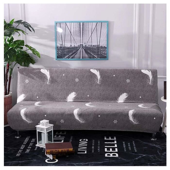 PETCUTE Housse Clic Clac Housse Canape Lit Extensible Anti-Taches Housse bz Housse de canapé sans Bras Noir