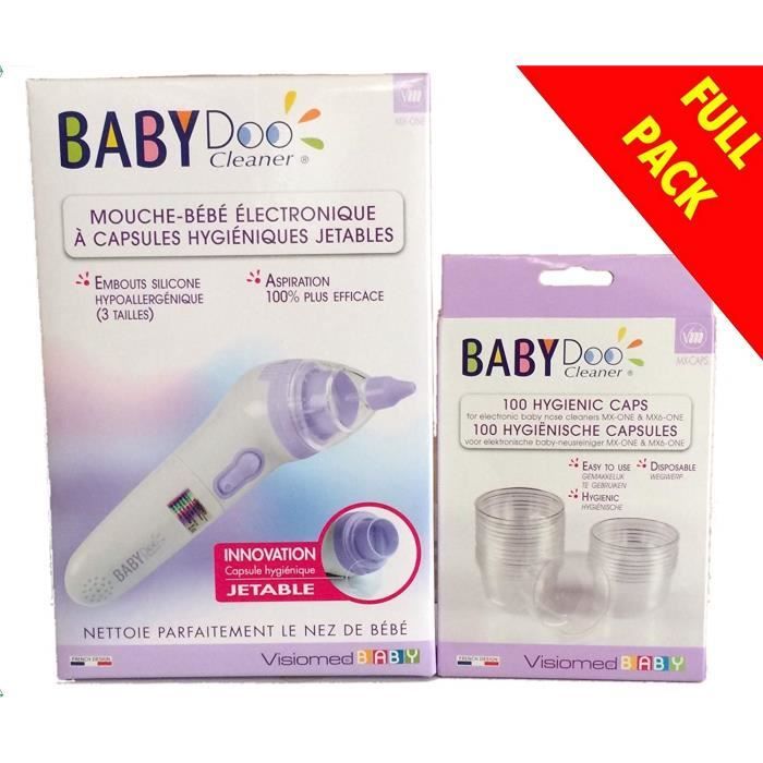 Visiomed - BABYDOO Cleaner Mouche Bébé MX ONE + BABYDOO Cleaner Embouts pour Mouche-Bébé Boites de 100 Capsules Hygiéniques