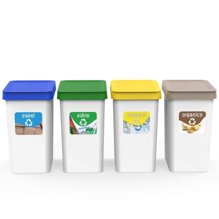 Recycle Poubelle Recyclage 12 L - 27 x 20 x 33 cm + 3 Autocollants Recyclage  Convient Sacs 10 L - Poubelle plastique recyclabl[80] - Cdiscount Maison