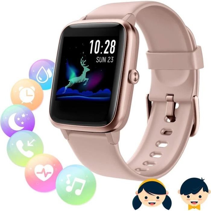 Montre Connectée Femme Homme Enfant IP68 Etanche Bracelet Connecté Montre  Connecter avec Cardio Podometre Sommeil Réveil Notifications Sport  Smartwatch pour iPhone Huawei Samsung Xiaomi Sony