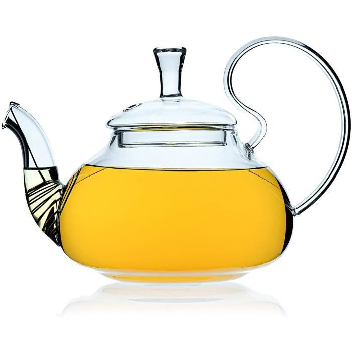 Théière En Verre Borosilicate 200 Ml - Filtre Intégré Pour Thé En Vrac - Transparente, Résistante à La Chaleur