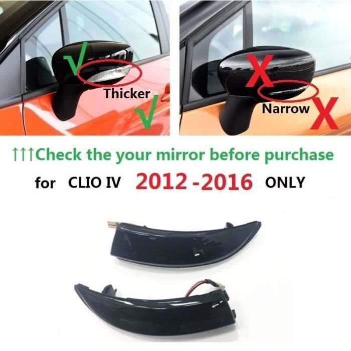 pour CLIO IV - Clignotant dynamique et répéteur de Signal, pour Renault Clio 4 IV MK4 BH RS Grandtour KH 2012