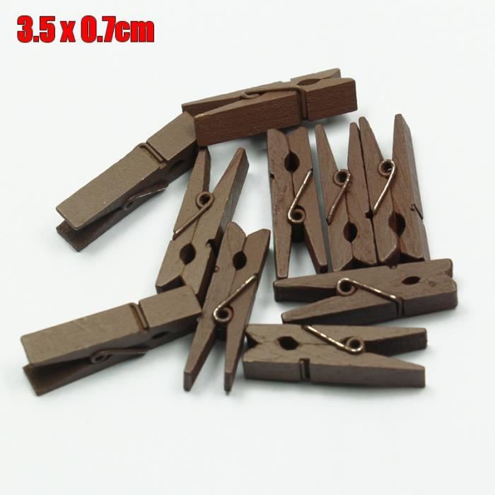 Lot De 100 Mini Pinces À Linge En Bois De 3,5 Cm Pour Photos, Mini Pinces À Linge Avec 100 M De