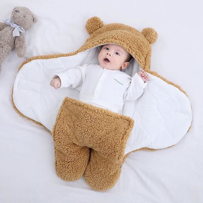 Gigoteuse demmaillotage Bébé Couverture Couvrante en Velours Corail Sac de Couchage Nouveau-né Universelle Nid dange Naissance Nourrissons Unisex pour Sièges Auto Landaus Coques Poussettes Lits 