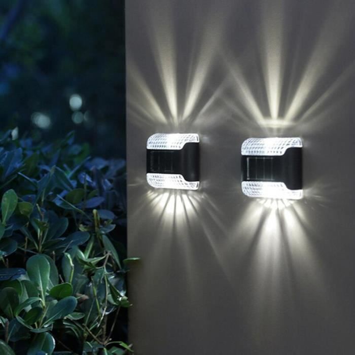 émettre de la couleur white light puissance 2pcs lampes solaires à led imperméable extérieur haut et bas écla