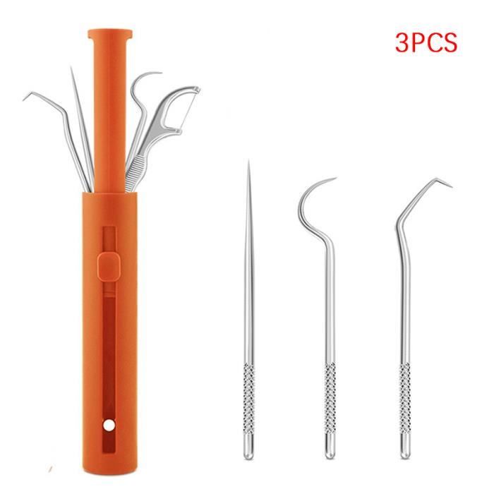 Ensemble De Cure-dents En Métal Et Acier Inoxydable, Nettoyage Oral