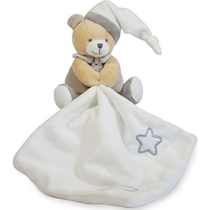 Babynat Doudou Ours Plat Mouchoir Luminescent Blanc Gris Bonnet Etoile Bebe Fille Garcon Cdiscount Puericulture Eveil Bebe