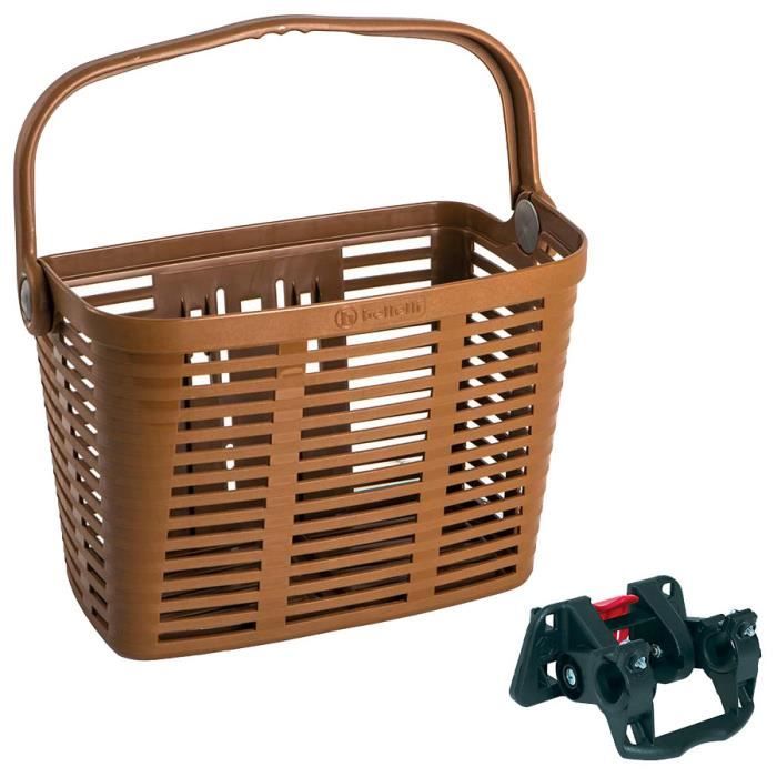 Panier en plastique marron Bellelli avec fixation Plaza - pour adulte
