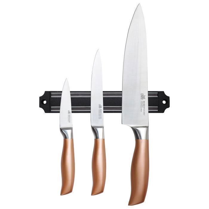 BERGNER Infinity Just for Chefs 3xcouteaux + barre magnetique acier inox