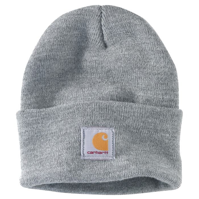 Comparer les prix de Bonnet - CARHARTT - WATCH HAT - Gris clair - Double épaisseur - Manchette repliable