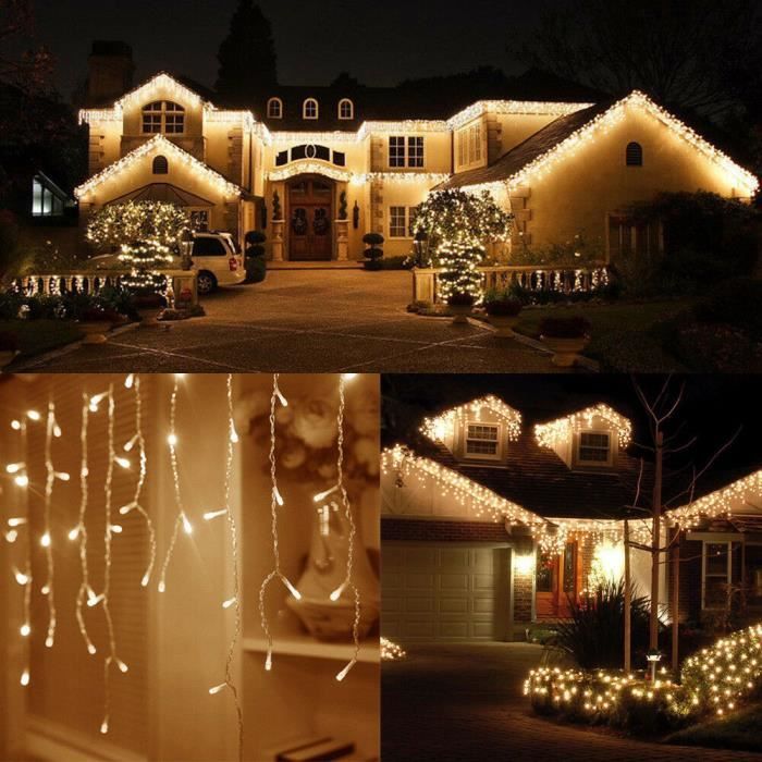 30M 300LED Guirlande lumineuse d'extérieur et d'intérieur Chaîne de noël  fée lumière décoration de mariage de fête Noël - jaune - Cdiscount Maison