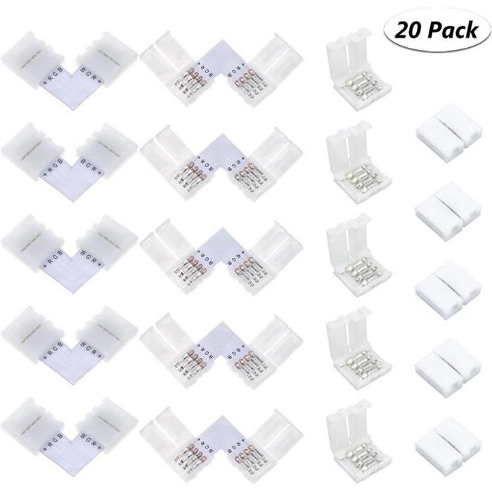 LitaElek 10pcs Câble Connecteur RGBW 5 Broches Lampe Bande LED De 12mm