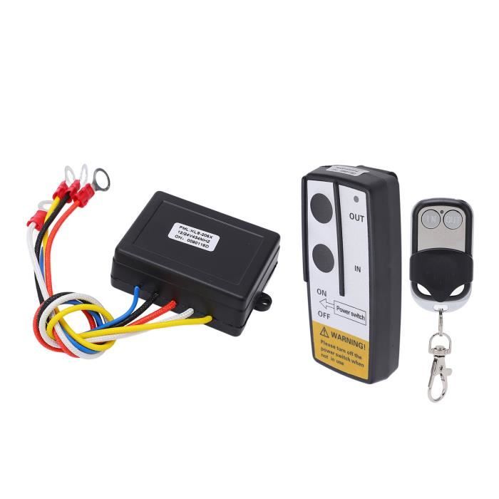 Kit Télécommande Sans Fil Pour Treuil 12V/24V Qiilu - Portée 75 Pieds - Pour VTT, SUV, Camion (Rouge) - 3