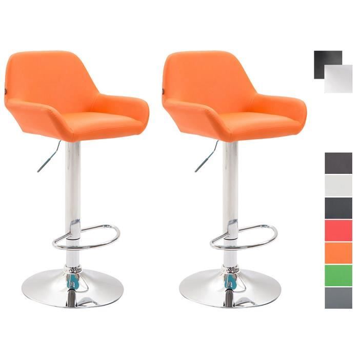 -CLP-Lot de 2 tabourets de bar Braga en Similicuir-Array