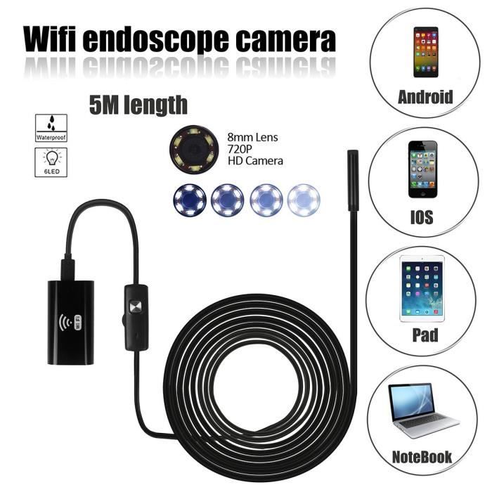 8mm 3 en 1 caméra d'inspection imperméable à l'endoscope USB pour Android 