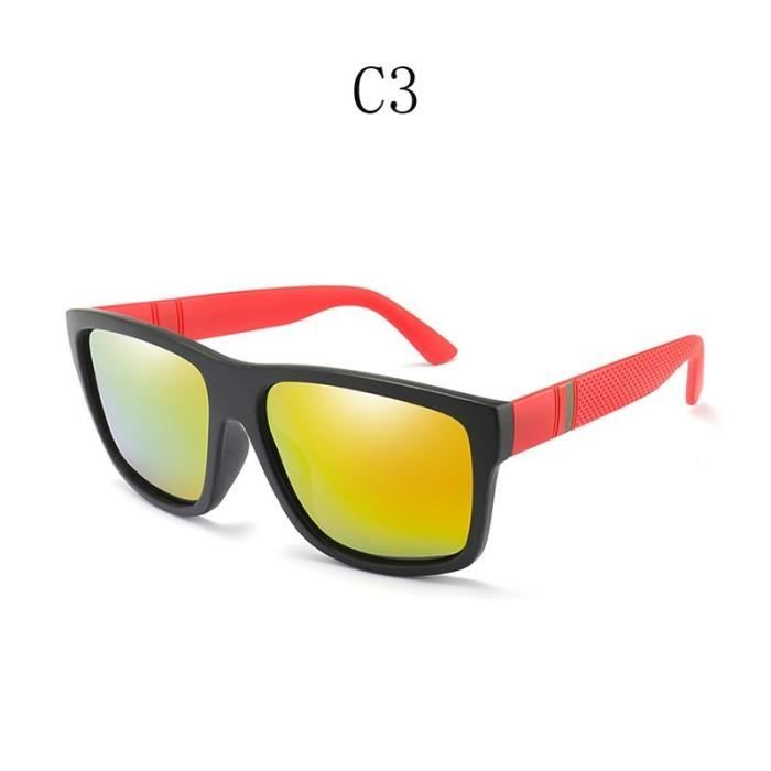 Lunettes de Soleil Polarisees Polaroid Carrees Retro Femme et Homme Noir Achat Vente lunettes de soleil Mixte Adulte Cdiscount