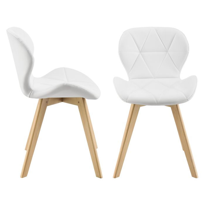 Lot de 2 Chaises Älmhult Similicuir 78 x 47 x 52 cm Blanc