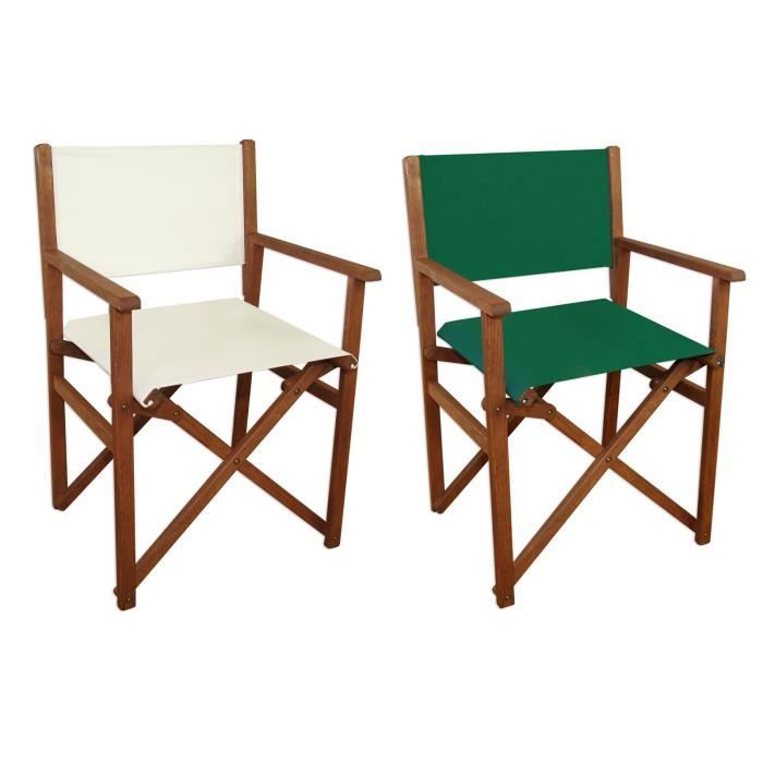 chaise de jardin pliante en hêtre - erst-holz - v-10-100 - blanc - vert - pliable