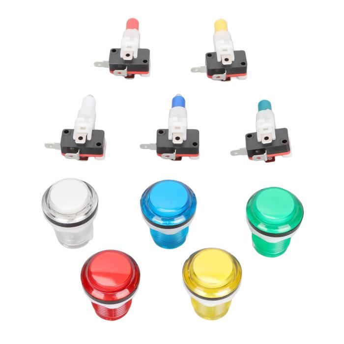 Boutons poussoirs opaques 24 mm pour arcade bartop rétro-gaming