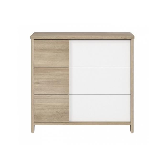 commode 3 tiroirs - moderne - décor blanc - sacha - galipette