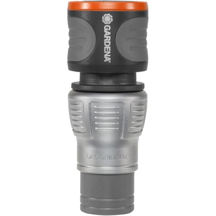GARDENA Raccord rapide Premium – Adapté tuyau Ø13mm et Ø15mm – Fixation 1 clic – Power Grip – Garantie 5 ans