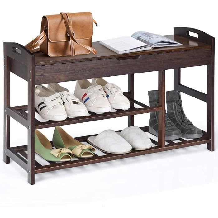 Giantex banc rangement de meuble à chaussure en bois banc armoire