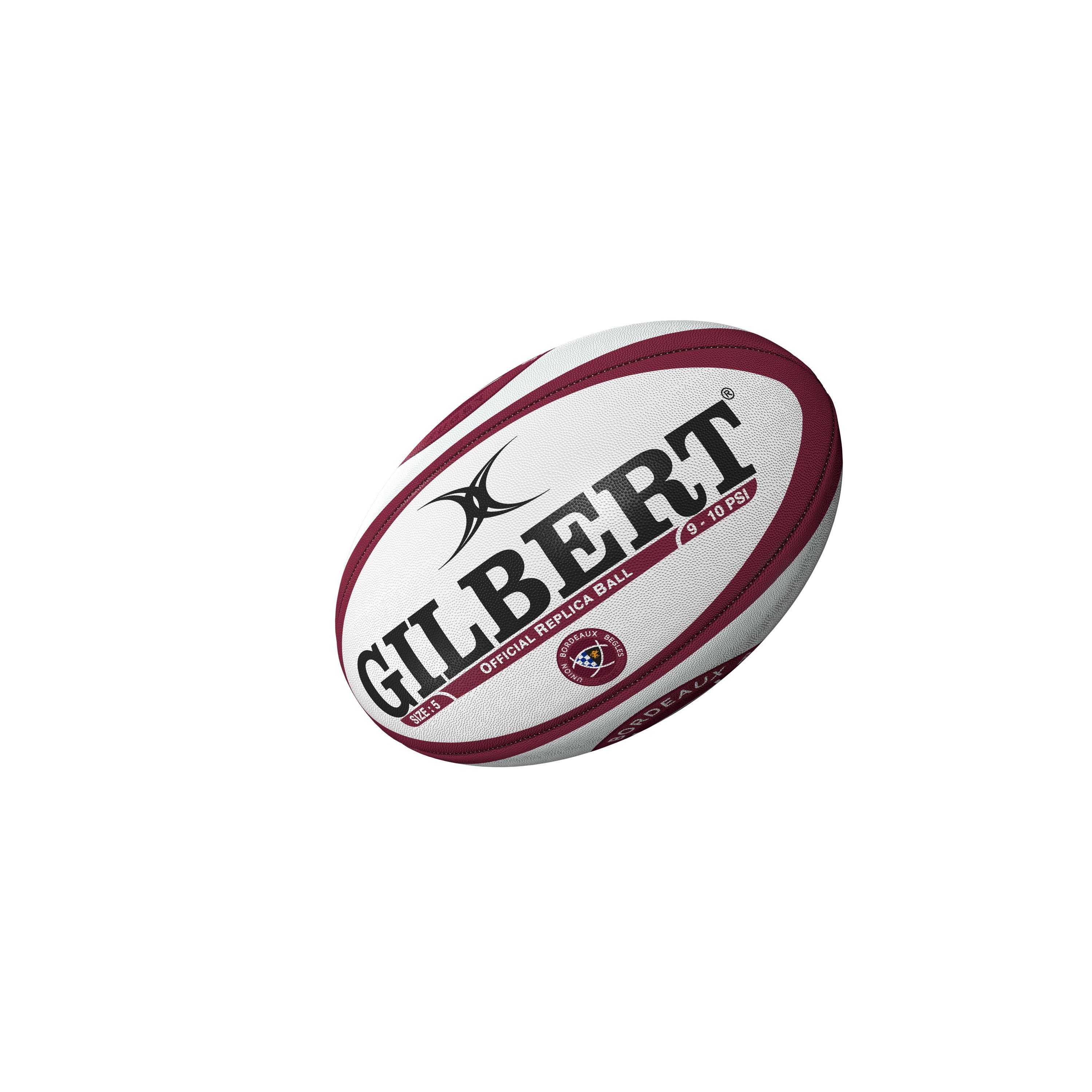 Gilbert Ballon de rugby UBB Replica Taille 5 Lot de 5