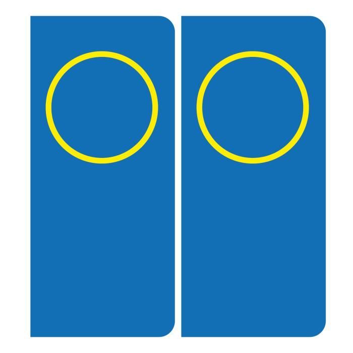 Autocollant Plaque d'immatriculation Voiture Rond Jaune Italie Côté