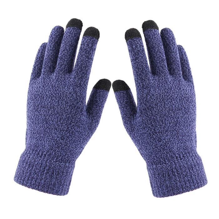 Les femmes d'hiver tricoté Gants Chaud Doux Plein doigt Gants écran tactile Mitaines 