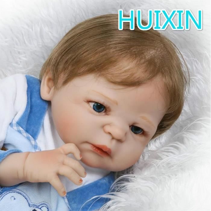Vraiment Vrai Realiste Bebe Reborn Poupee 22 Pouces Pleine Silicone Vinyl Nouveau Ne Bebe Noel Cadeau Yeux Bleus Cdiscount Jeux Jouets