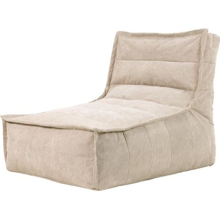 pouf chaise longue en velours côtelé otto - icon - beige - intérieur - tissu - 1 place