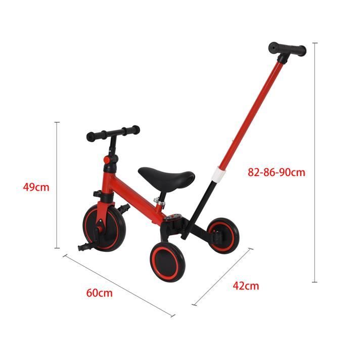 Tricycle Évolutif 5 En 1 Pour Enfant 1-3 Ans - Pliable, Siège Réversible, Toit Pare-Soleil - AIYAPLAY