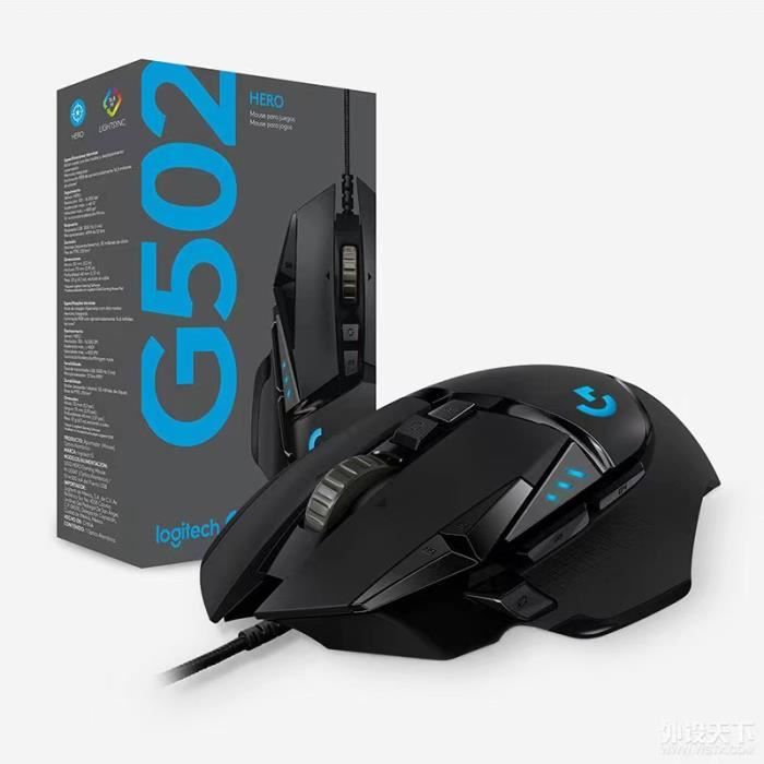 Souris Gamer – LOGITECH G – G502 Hero – 25600 DPI – 11 Boutons Programmables – RGB Lightsync