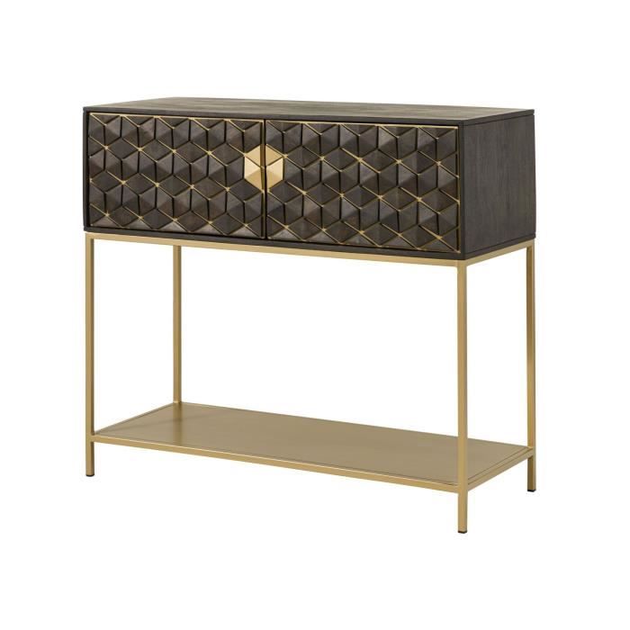 Meuble bar 122x50 Manguier huilé Gris taupe DIAMOND N° 113