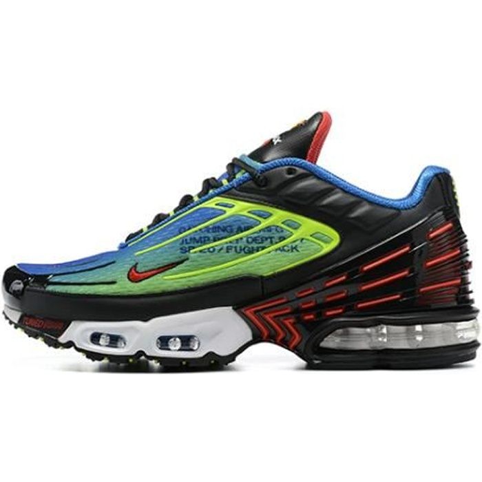 Basket NIKEs Air Max TN Plus 3 TxT Chaussures de Running Femme homme Jaune  Bleu Noir Rouge - Cdiscount Sport