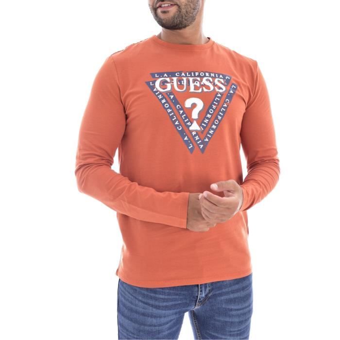 T shirt manches longues en coton - Guess jeans - Homme