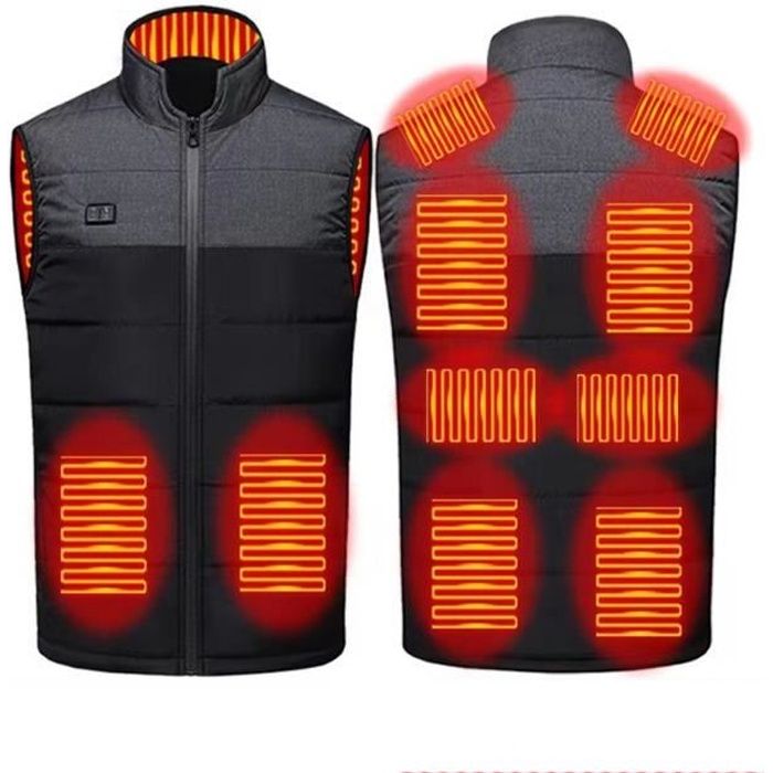 Gilet Chauffant Homme,VIPITH Chargement USB Hiver Lavable Chauds avec