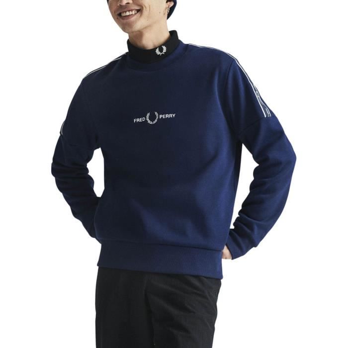 Sweat Logo Fred Perry Tape pour Homme Bleu marine Blue Cdiscount