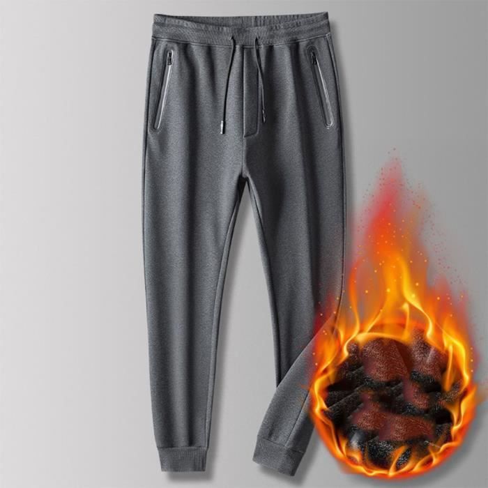 Pantalon Hiver Homme - Marque - Modèle - Doublure Polaire Chaude - Jogging  Confortable - Cheville Elastiquee