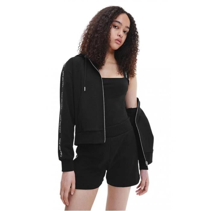 VESTE ZIPPÉE FEMME BICOLORE À CAPUCHE DOUBLÉE CONTRASTÉE SOUL WOMEN Black Face