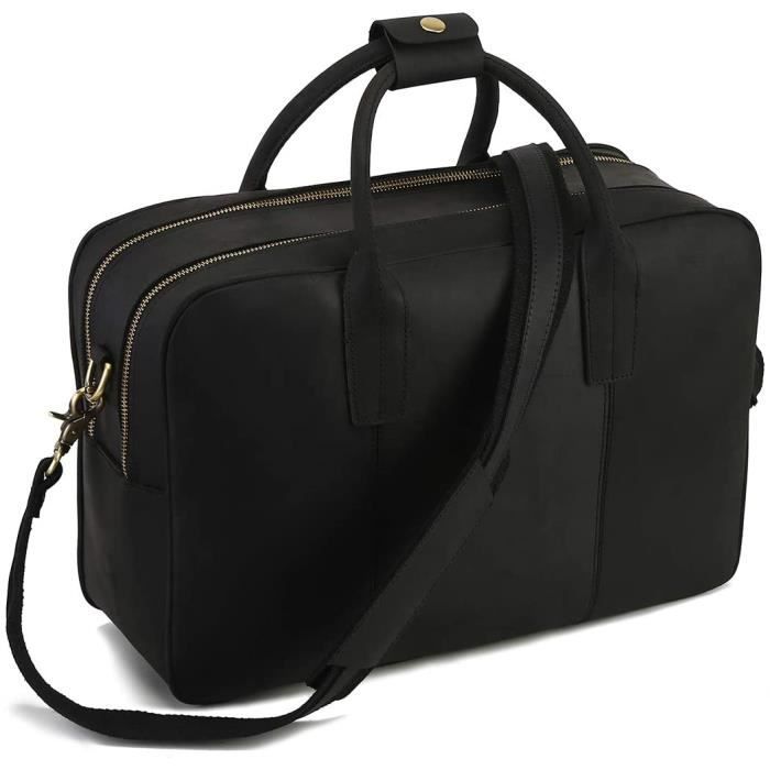 Leathario Sac Homme Porte Document Serviette en Cuir Besace Messager Sac Ordinateur Homme Cuir 
