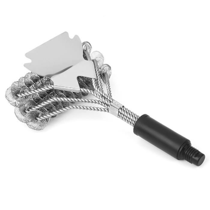 Brosse De Nettoyage Pour Barbecue Avec Poils Extra Longs En Acier Inoxydable Spatule En Acier Inoxydable Et Poignee Isolante En Polypropylene Accessoire De Barbecue Pour Barbecue Barbecue 82928200