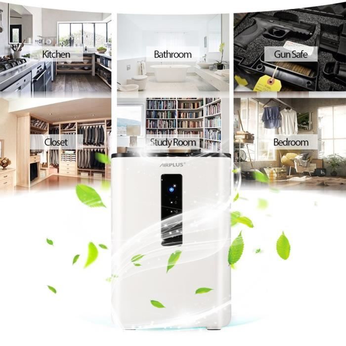 Déshumidificateur électrique 2,2L - Portable, Minuterie 2-12h, Arrêt Auto | Pour Chambre, Salle De Bain Jusqu'à 25m² | Blanc