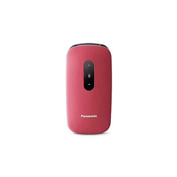 Panasonic KX-TU446 Téléphone portable à clapet pour séniors anti-chocs rouge