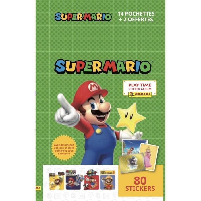 Stickers Super Mario - PANINI - Collection de 368 stickers avec Luigi, Yoshi, Peach, Waluigi, Bowser