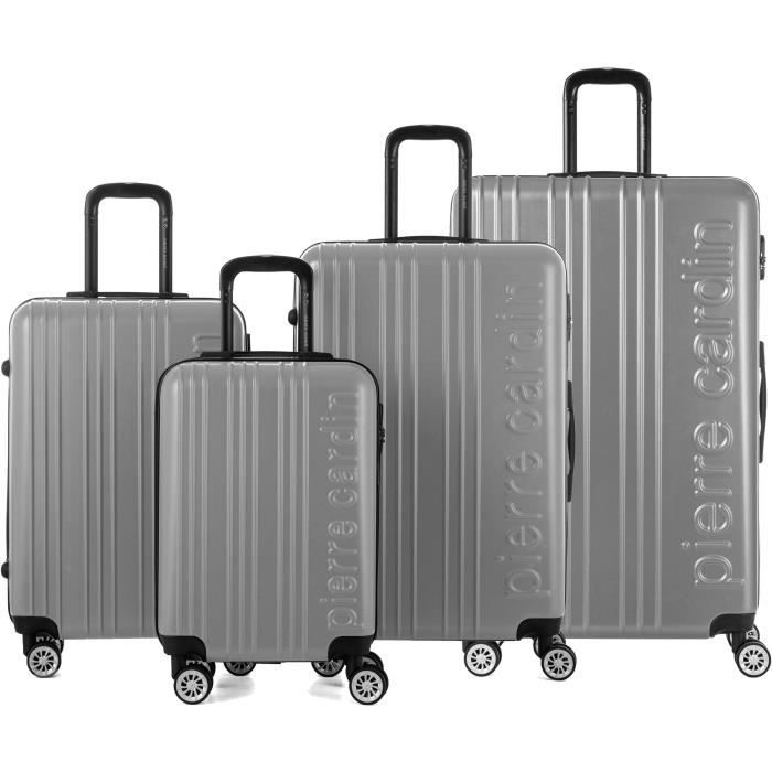 Valise Cabine Rigide Pierre Cardin - Gris, 55 Cm, 8 Roues, Code TSA Bloqué