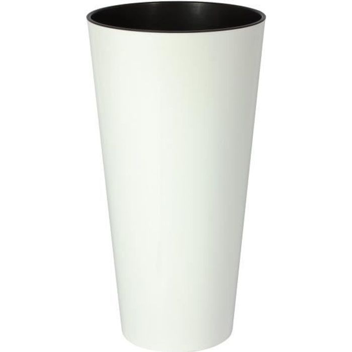Pot de Fleurs - Prosper Plast - Tubus Fin Brillance - 25 x 47.6 cm - Plastique - Ensemble de 2