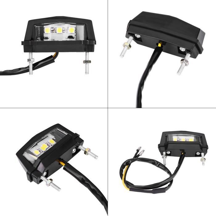 Qqmora Éclairage de la plaque d'immatriculation 12V Feu Arrière de Plaque d'Immatriculation à LED de Moto Universel auto lateral